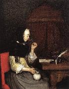 TERBORCH, Gerard Woman Drinking Winen 5r oil painting